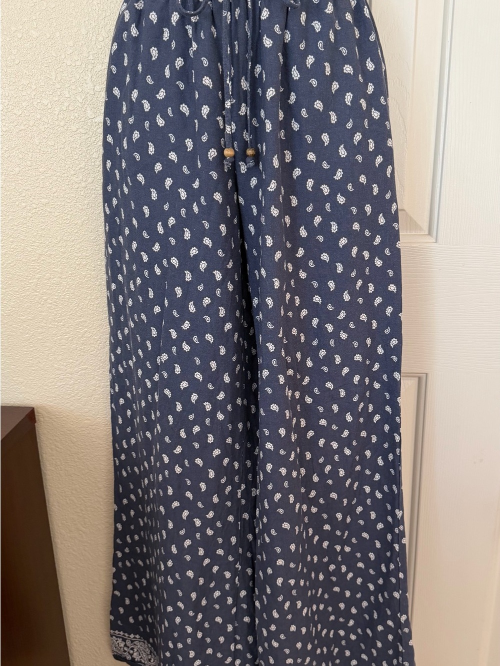 wild fable Navy Blue Wide-Leg Paisley Print Pants